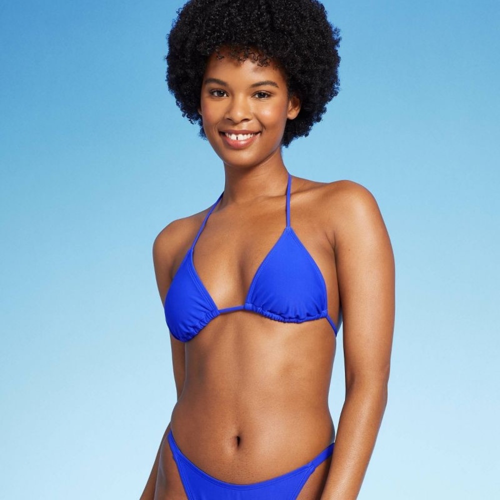 NWOT Wild Fable Blue Triangle Bikini Top